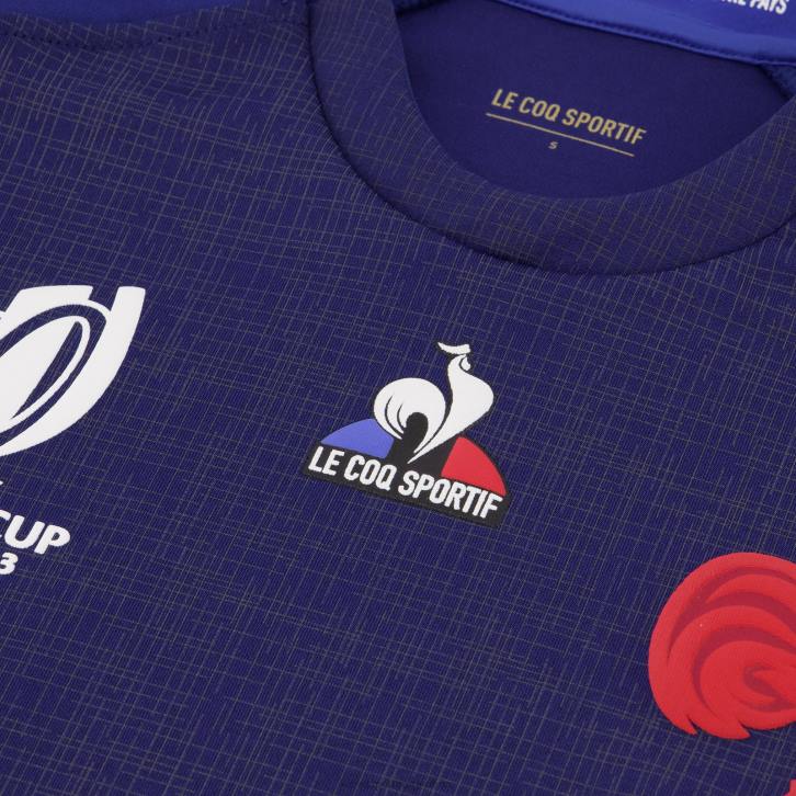 mujer Le Coq Sportif réplica camiseta xv de france - copa del mundo de rugby 2023 azul ropa RF4V349
