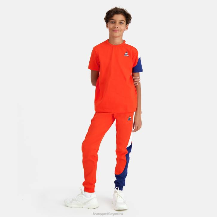 niños Le Coq Sportif camiseta naranja ropa RF4V650