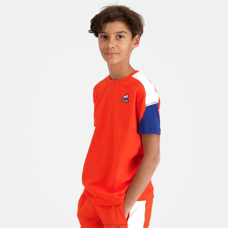 niños Le Coq Sportif camiseta naranja ropa RF4V650