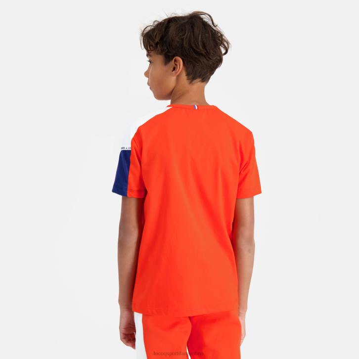 niños Le Coq Sportif camiseta naranja ropa RF4V650