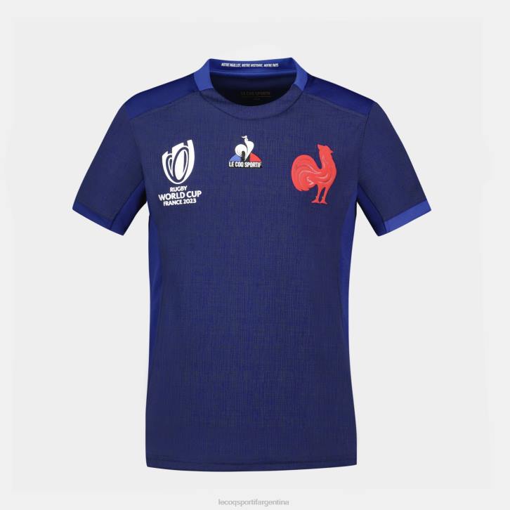 niños Le Coq Sportif réplica camiseta xv de france - copa del mundo de rugby 2023 azul ropa RF4V694