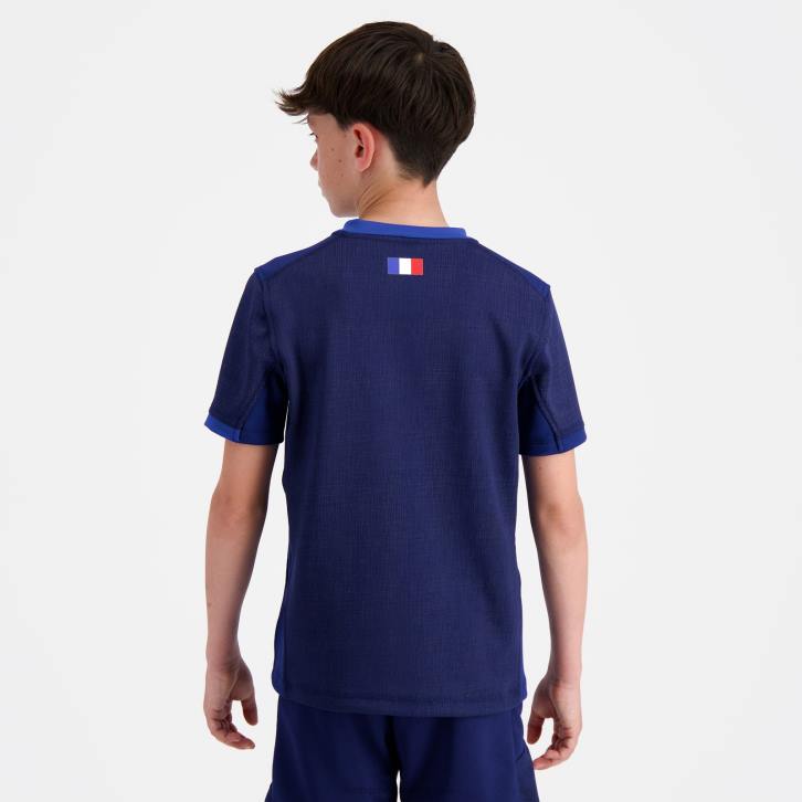 niños Le Coq Sportif réplica camiseta xv de france - copa del mundo de rugby 2023 azul ropa RF4V694