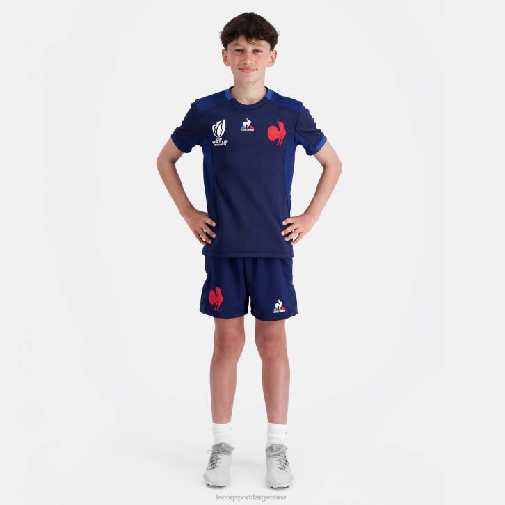 niños Le Coq Sportif réplica camiseta xv de france - copa del mundo de rugby 2023 azul ropa RF4V694