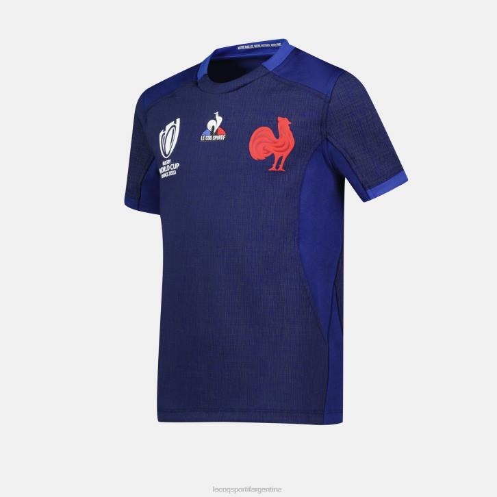 niños Le Coq Sportif réplica camiseta xv de france - copa del mundo de rugby 2023 azul ropa RF4V694