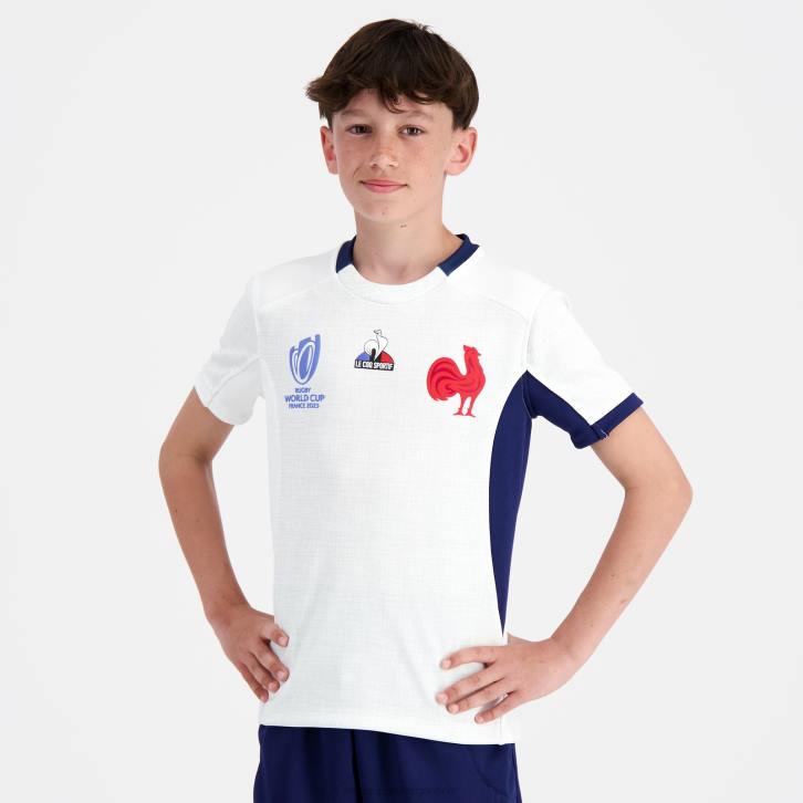 niños Le Coq Sportif réplica camiseta xv de france - copa del mundo de rugby 2023 blanco ropa RF4V695