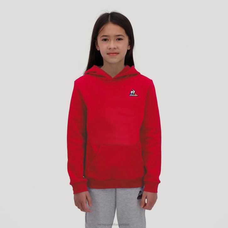 niños Le Coq Sportif sudadera con capucha roja ropa RF4V668
