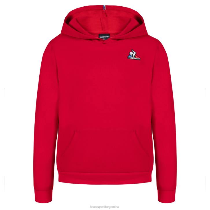 niños Le Coq Sportif sudadera con capucha roja ropa RF4V668