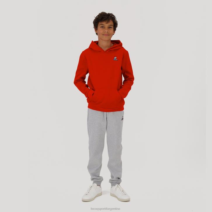 niños Le Coq Sportif sudadera con capucha roja ropa RF4V668