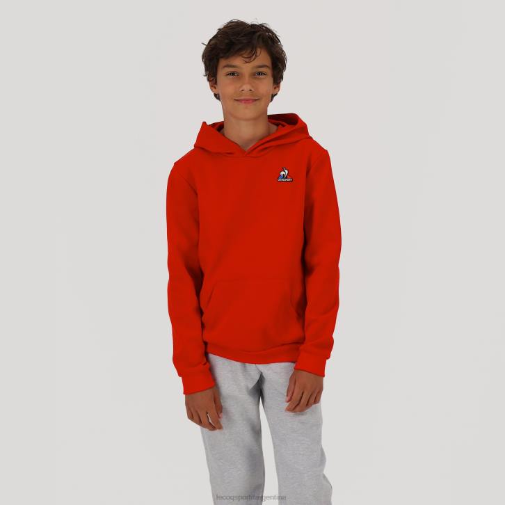 niños Le Coq Sportif sudadera con capucha roja ropa RF4V668