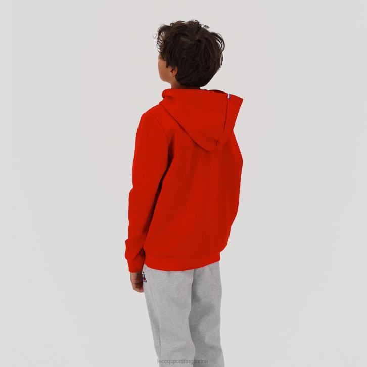 niños Le Coq Sportif sudadera con capucha roja ropa RF4V668