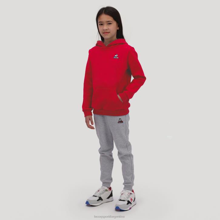 niños Le Coq Sportif sudadera con capucha roja ropa RF4V668