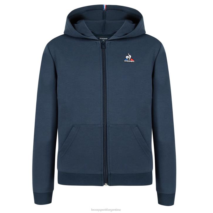 niños Le Coq Sportif sudadera con capucha y cremallera azul ropa RF4V670