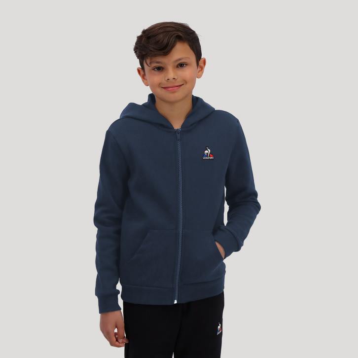 niños Le Coq Sportif sudadera con capucha y cremallera azul ropa RF4V670